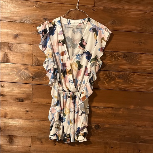 Floral Ruffle Wrap Romper - Picture 2 of 4